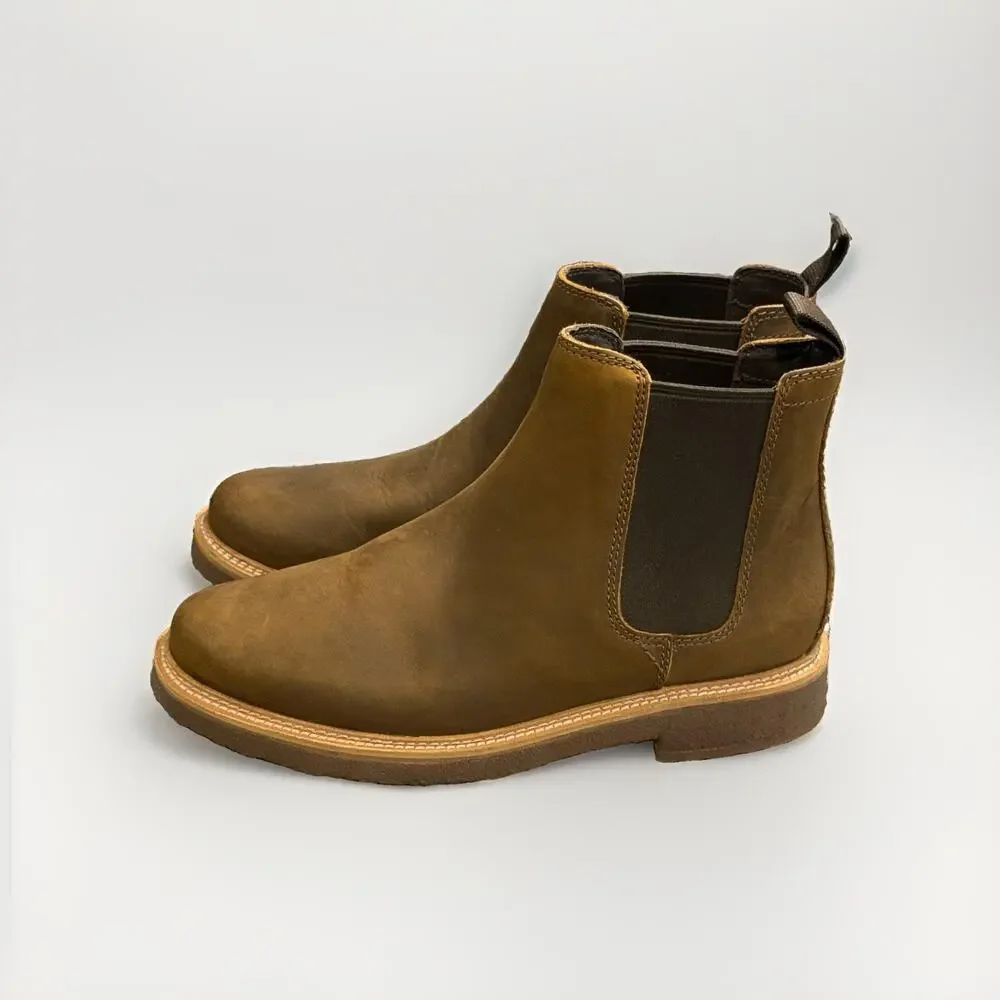 Clarks Clarksdale Easy Chelsea Boots Mens 8.5 W Brown Beeswax Leather